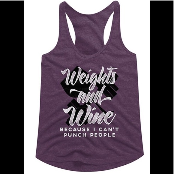Tops - ‘Weights and Wine’ Fitness Tank